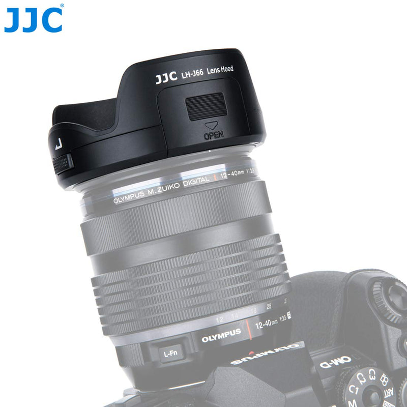 JJC LH-J66 Reversible Dedicated Bayonet Lens Hood for Olympus M. Zuiko Digital ED 12-40mm f/2.8 PRO Lens, Replacement of Olympus LH-66 Lens Hood for Olympus12-40mm f2.8