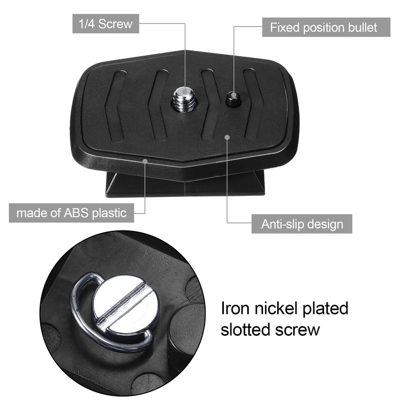 4 Pieces Tripod Quick Release Plate Tripod Adapter Mount Camera Tripod Adapter Plate Parts for Tripods and Cameras Tripod Mount QB-4W (35 x 35 mm/ 1.38 x 1.38 Inch)