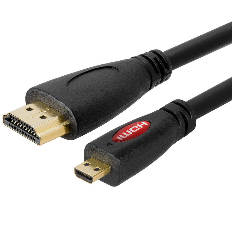 [AUSTRALIA] - Cmple - Micro HDMI to HDMI Cable Adapter Male to Male High Speed Supports 3D 4K 60Hz 1080P Ethernet Audio Return 15 Feet 15FT Black 