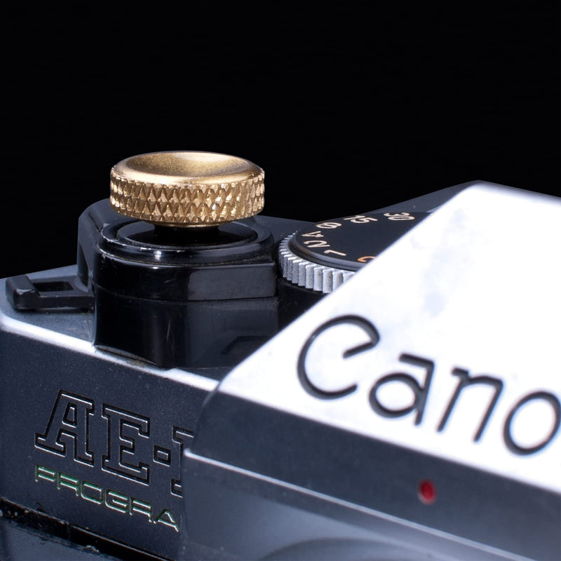 (2 Pack) PIBIETTN Camera Shutter Button, Copper Soft Shutter Release Button Compatible with Fujifilm Fuji Sony Leica Camera Release Button Golden