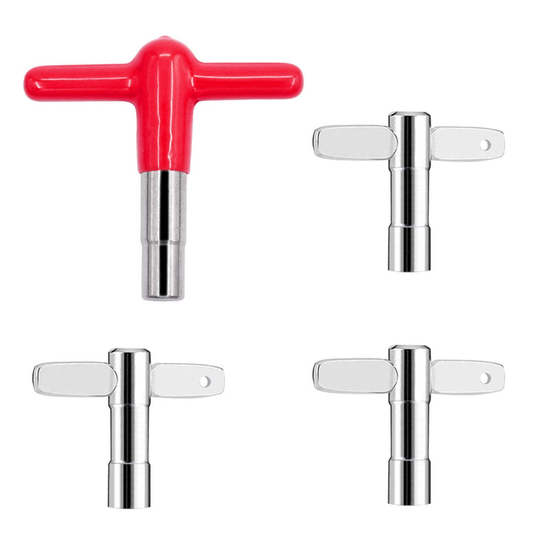 EASTROCK Drum Keys Pack of 4 with More Asvanced Material Rubber And Plastic Handles Drum Key,Durable Tool Drum Torque Tuning Key With Hole(Red) 1-3 Red