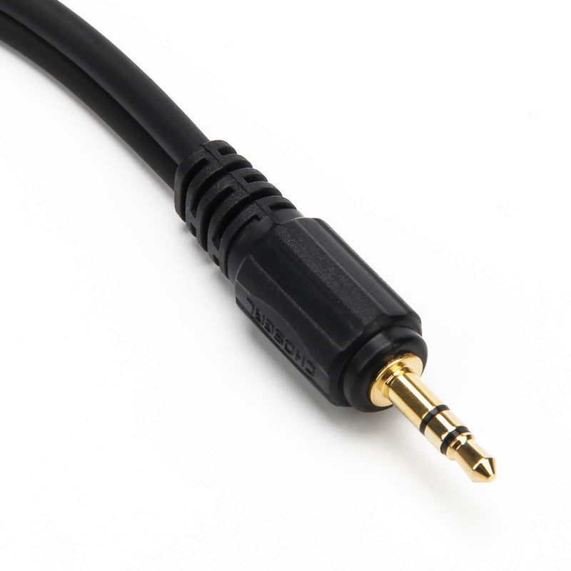 Adecco LLC 3.5mm Gold 1/8 Stereo Mini Jack Male to 2 Female RCA Adapter Audio (Male to 2 Female)