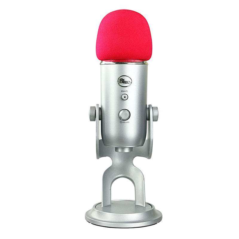 YOUSHARES Foam Microphone Windscreen - Large Size Microphone Cover for Blue Yeti, Yeti Pro, MXL, Audio Technica and Other Large Microphones (Red) Red Foam