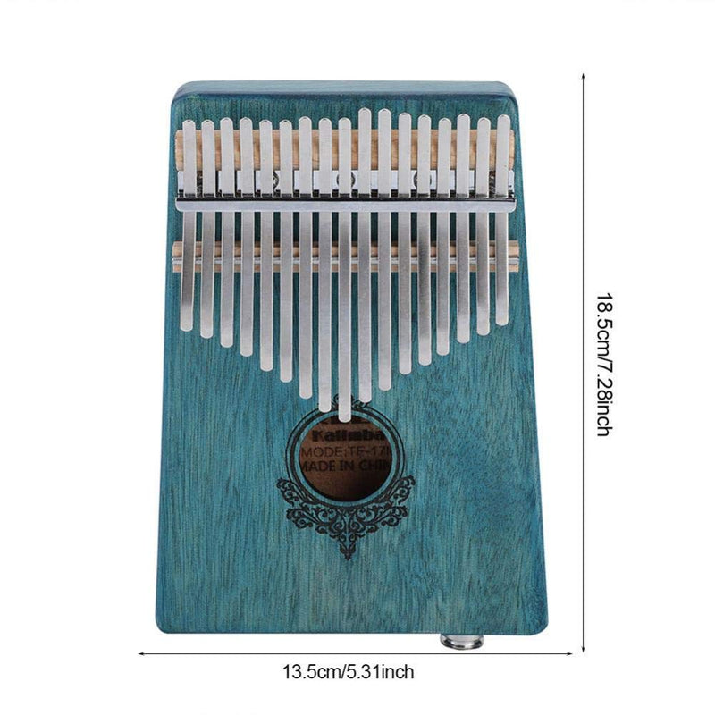 Kalimba 17 Keys Thumb Piano,Built-in pickup Portable Mahogany Wooden Body Musical Instrument Portable Solid African Wood Finger Piano, Gift for Kids Adult Beginners (Mint Green) Mint Green