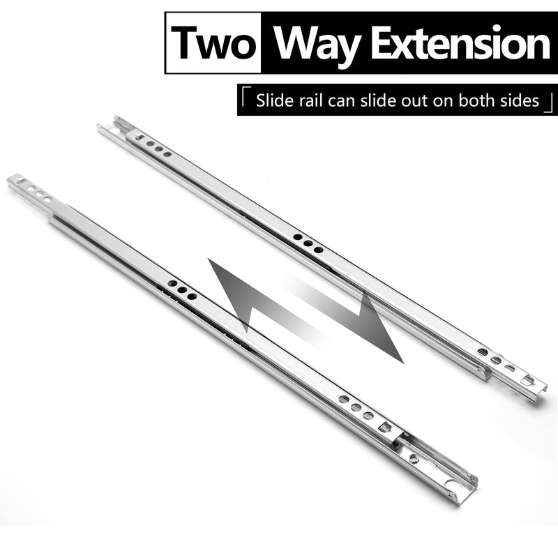 [AUSTRALIA] - Suiwotin 12 Inch Drawer Slides, Metal Drawer Slide Small Drawer Rails Ball Bearing Two Way Slide Track Rail Pack of 2 (0.7" Wide) 12" - 2PCS 2 Sections 