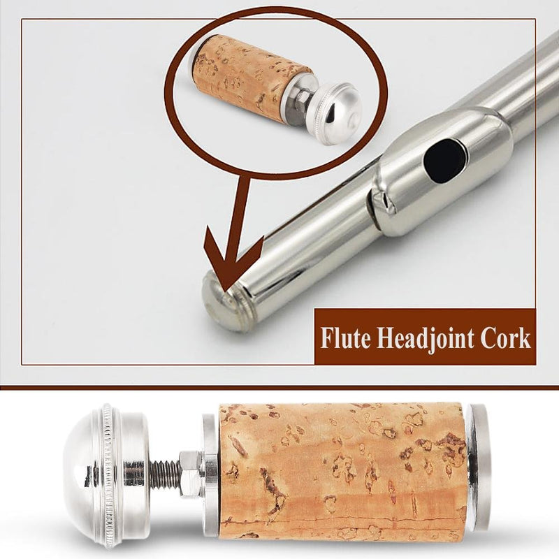 Dilwe Flute Headjoint Cork Plug and Crown, Repair Parts for Flutes Musical Instrument