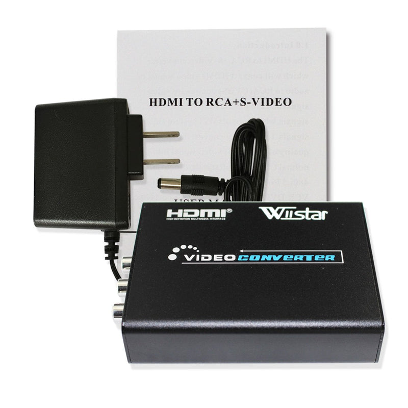 Mini 1080P HDMI to AV 3RCA CVBs Composite & S-Video R/L Video Audio Converter Adapter Supporting PAL/NTSC for PC Laptop Xbox PS4 PS3 TV STB VHS VCR Camera DVD