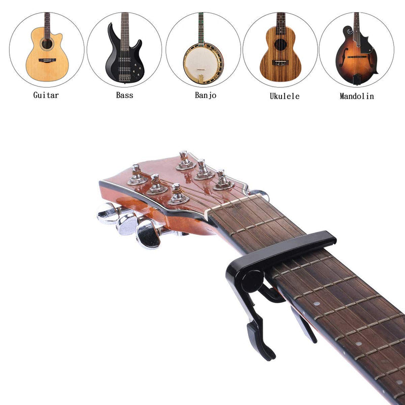 JYsun Classical Guitar Strings Nylon Black 3 Full Sets and 1pc Guitar Tuner 1pc Guitar Restringing Tool 1pc Guitar Capo 1pc Cleaning Cloth for Musical Instrument