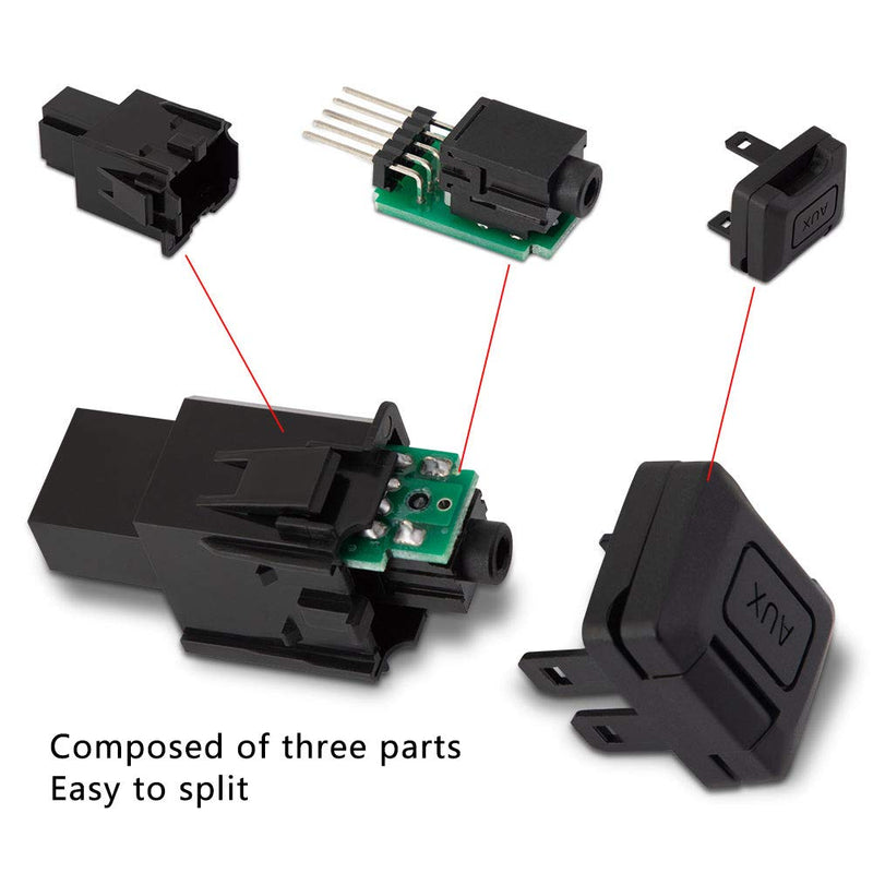 AORRO Auxiliary Port Replacement for Honda Civic 06-11, CRV 09-11, Acura MDX 08-09, TL 07-08, Aux Input Jack Stereo Adaptor 39112-SNA-A01