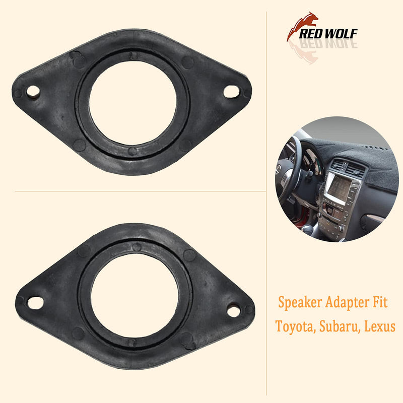 RED WOLF Front Center Dashboard Tweeter Speaker Adapter 1.5" Cutout Spacer Rings Install Replacement for Toyota 2002-2020, Subaru, Lexus 2010-2019