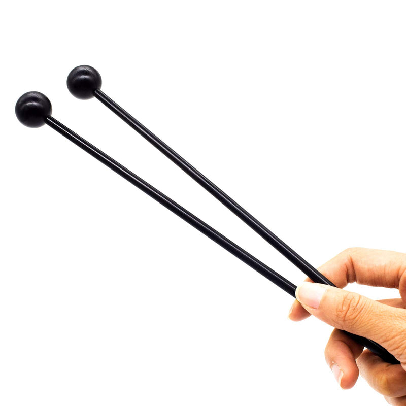 AUEAR, 10 Pcs Solid Plastic Bell Mallets Percussion Sticks Hammer Drum Sticks Mallets for 11 Inch Black