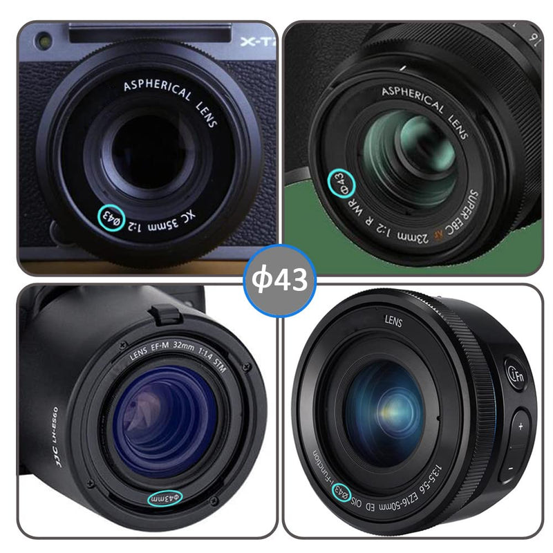 Fire-Rock 43mm Snap-On Front Lens Cap Cover Compatible for Canon M2 M3 with EF-M 22mm f/2 STM EF-M 32mm 1:1.4 STM 28mm f/3.5 Macro is STM Lens / Samsung NX500 NX3000 with 16-50mm Lens (2 PCS)