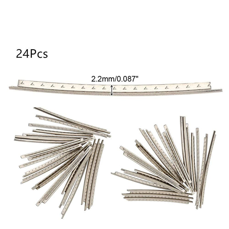 Copper Fret Wires, 24 Pcs Guitar Fret Wires 2.2mm Practical Cupronickel FretWire Kit Upgrade Part for Electric Guitar