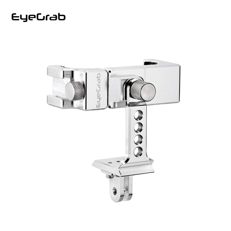 EyeGrab Metal Phone Tripod Mount Cold Shoe 1/4 Screw Mount Stand 360° Rotation, Phone Holder Adapter, Cell Phone Clamp,Video Rig Mount (Silver) Silver