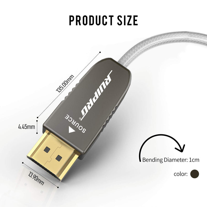 RUIPRO HDMI Ultra Thin Fiber Optic Cable 6ft 4K 60Hz HDMI 2.0b Cable High Speed 18Gbps HDMI Cord Support HDR10 HDCP2.2 YUV4:4:4 2m RUIPRO-X 4K Fiber 2m