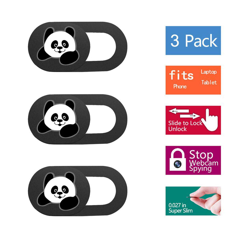 SIREG Webcam Cover Slide Ultra Thin - Cute Panda Web Camera Cover fits Laptop,Tablet,Computer, Smartphone, Protect Your Privacy and Security,Strong Adhesive