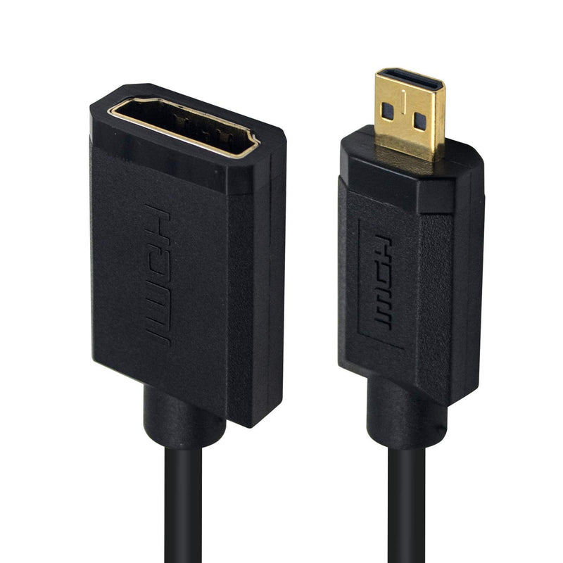 Duttek HDMI to Micro HDMI Cable, Extreme Slim and Flexible Micro HDMI Male to HDMI Male Cable Support 1080P, 4K, 3D for GoPro Hero 8/7 Black,Sony A6500/A7,Canon Camera,etc (Male to Female) Male to Female