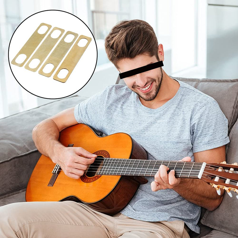 [AUSTRALIA] - 8 Pcs Brass Neck Metal Shims Chrome Neck Plate Guitars Adjust Gasket Accessories for Electric Guitar Bass 