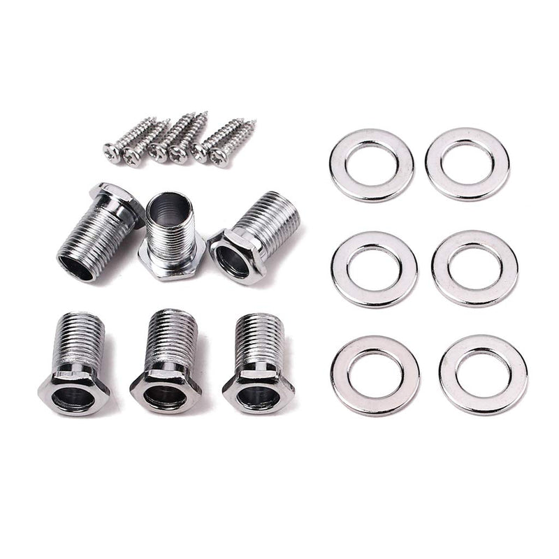 Alnicov 6Pcs Guitar Tuners String Sealed Tuning Key Pegs Machine Heads(3L3R) With Keystone Knob Replacement For Lp Sg Tl Style Electric Or Acoustic Guitars – Chrome