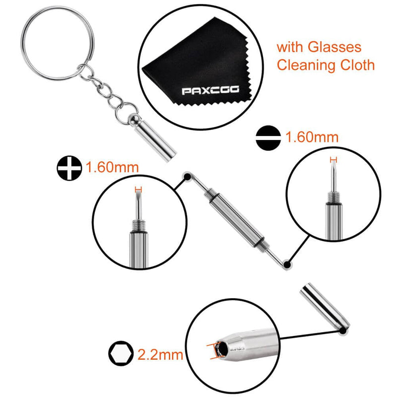 Paxcoo Eyeglass Repair Kit with 6 Pcs Magnetic Screwdrivers and Glass Screw for Glasses, Eye Glass, Sunglass Repair
