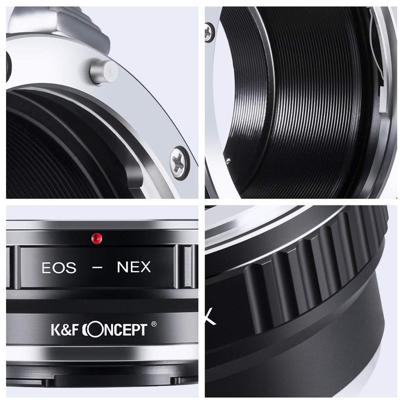 K&F Concept Lens Mount Adapter Compatible with Canon EOS Lens to Sony Alpha Nex E-Mount Camera Body,fits for Sony NEX-3, NEX-5, NEX-5N, Sony a6000, Sony a6500, NEX-C3, NEX-F3 EOS-NEX