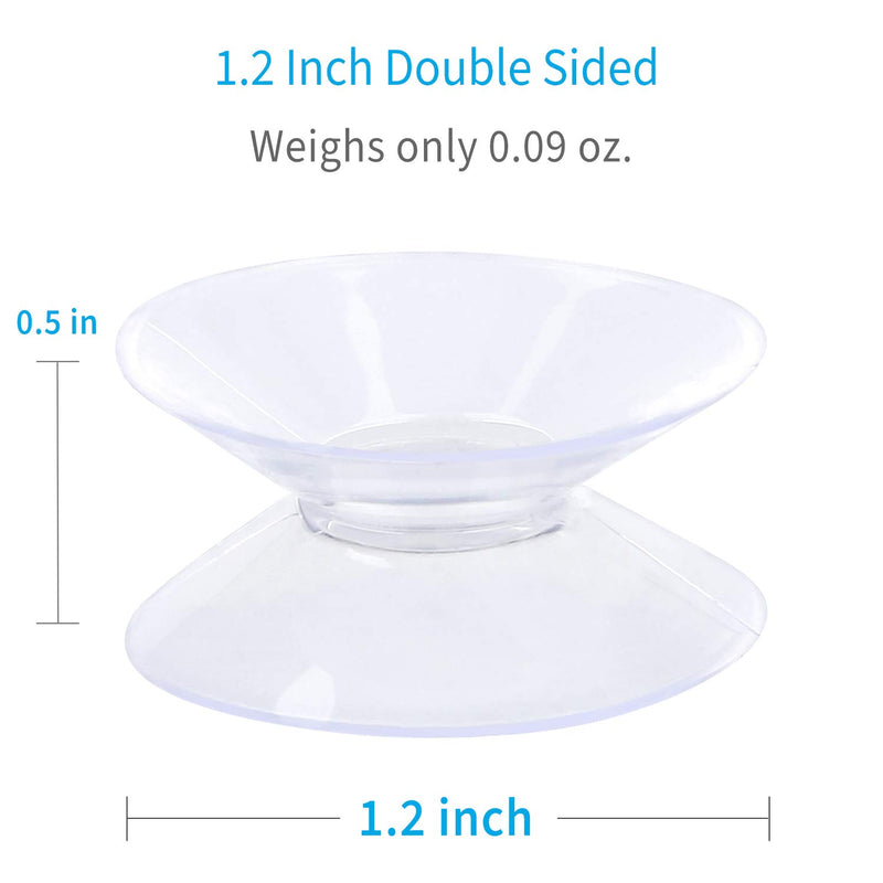 Pawfly 20 Pack Double Sided Suction Cups 1.2 Inch Clear PVC Plastic Sucker for Glass Table Mirror