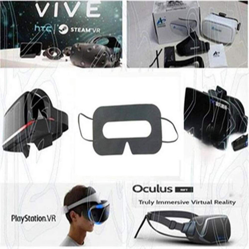 100 Pack Sanitary VR Mask Disposable VR Cover Universal Mask pad for VR, VR Eye Cover Mask for HTC Vive, PS VR, Gear VR Oculus Rift, etc. (White) White