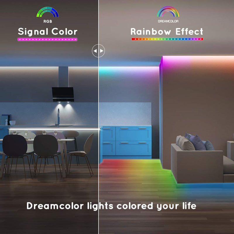 [AUSTRALIA] - HueLiv Rainbow RGB LED Strip Lights 32.8FT Dreamcolor Color Changing Tape Lights 300 LEDs with Remote Control Sync Music for Bedroom, Kitchen, Party Waterproof 