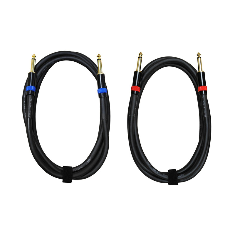 Audio 2000s E90106P2 1/4" to 1/4" 14 AWG 6 Feet Speaker Cable (2 Pack)