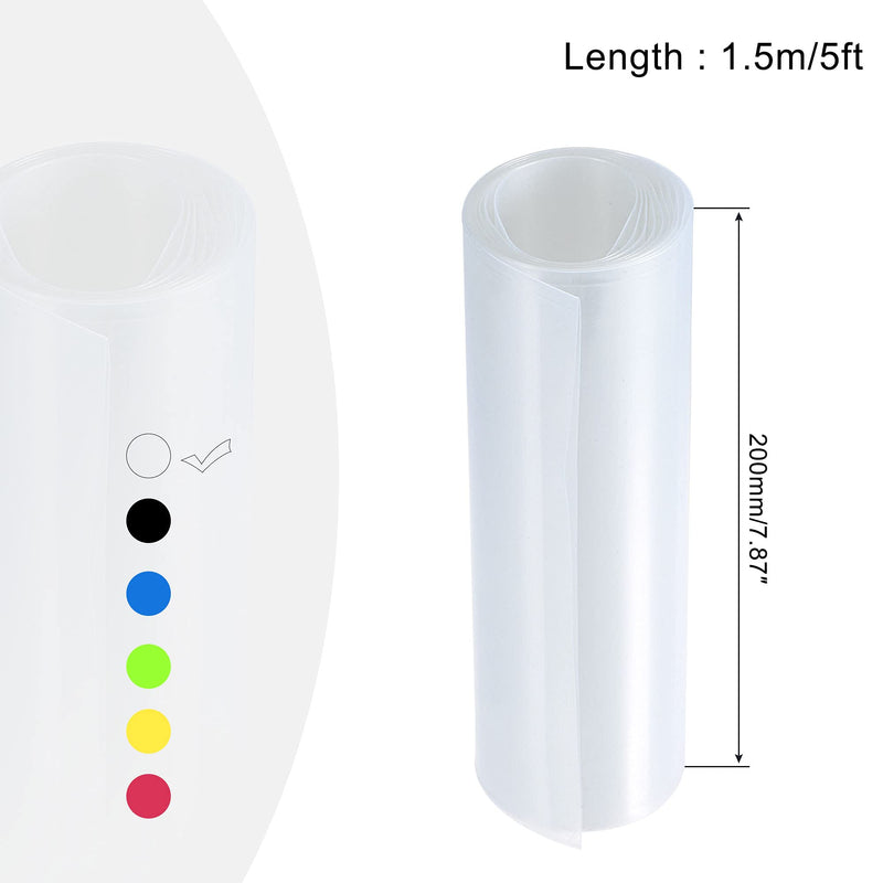 MECCANIXITY Battery Wrap PVC Heat Shrink Tubing 200mm Flat 1.5m Clear Good Insulation for Battery Pack