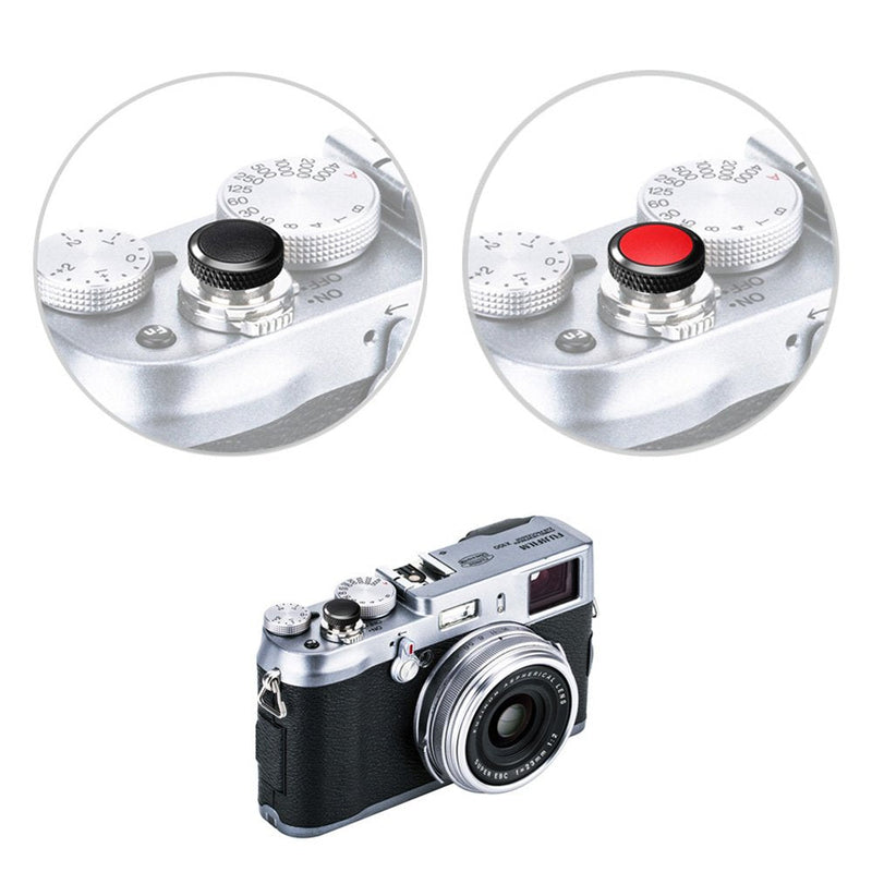 Camera Soft Release Button JJC Shutter Button for Fuji Fujifilm X-E4 X-T4 X-T3 X-T2 X-T30 X-T20 X-T10 X-PRO3 X-PRO2 X-PRO1 X100V X100F X100T X100S X-E3 for Sony RX10 IV III RX1RII RX1R RX1-2 Types Black+Red&Black