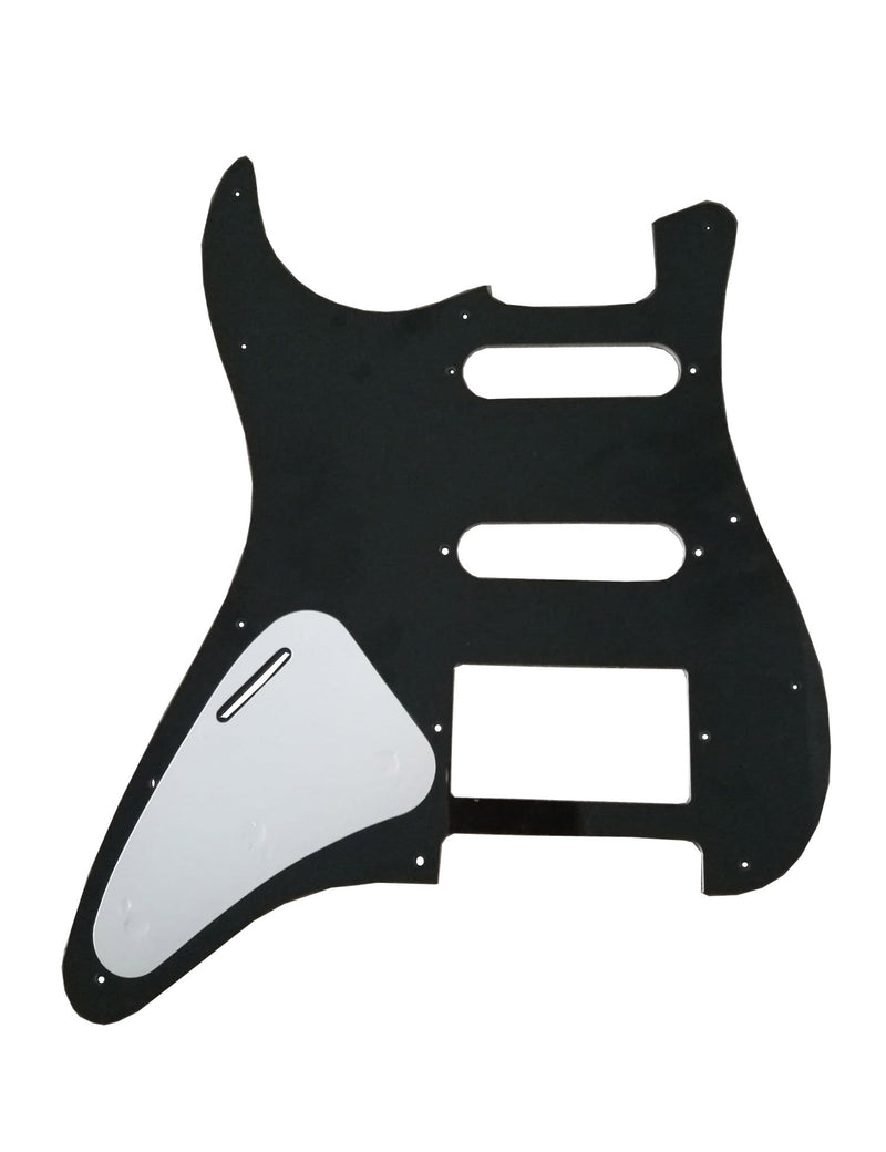 Metallor Electric Guitar Pickguard 3 Ply 11 holes 2 Single Pickup 1 Humbucker Pickup SSH Compatible with Strat Style Modern Guitar Parts Replacement(Black) Black