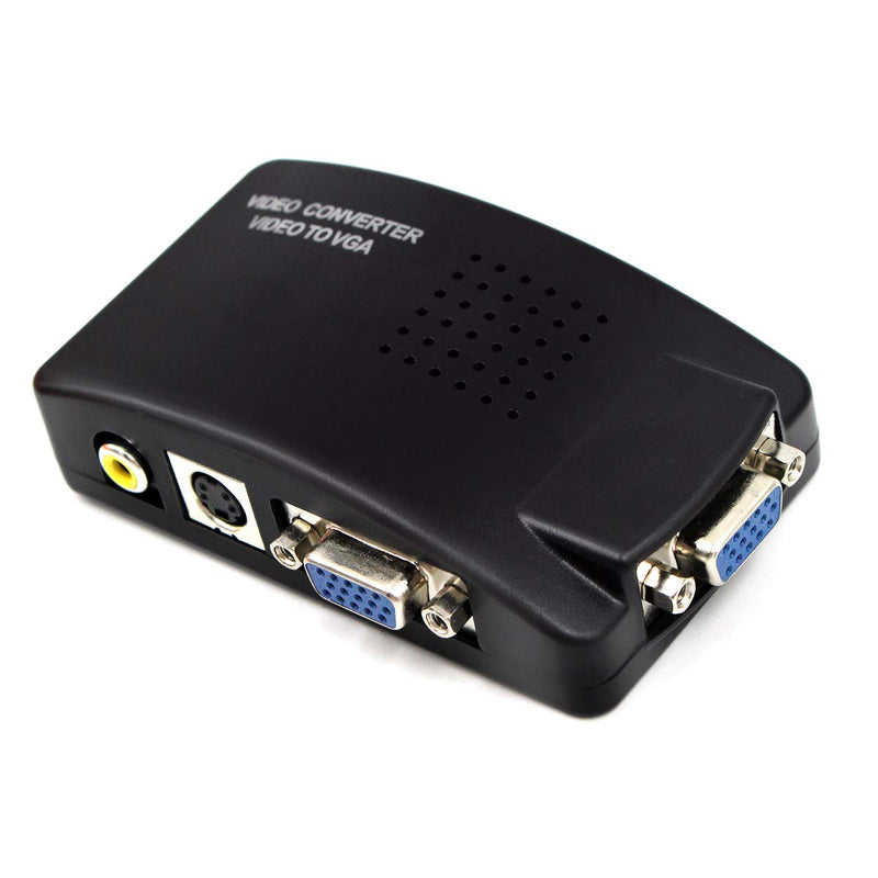 [AUSTRALIA] - HDSUNWSTD PC Laptop Composite Video TV RCA Composite S-Video AV in to PC VGA LCD Out Converter Adapter Switch Box Black 