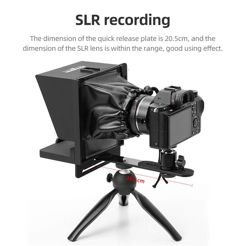 Mini Teleprompter Portable Mobile Teleprompter Artifact Video with Remote Control Compatible with Phone and DSLR Recording