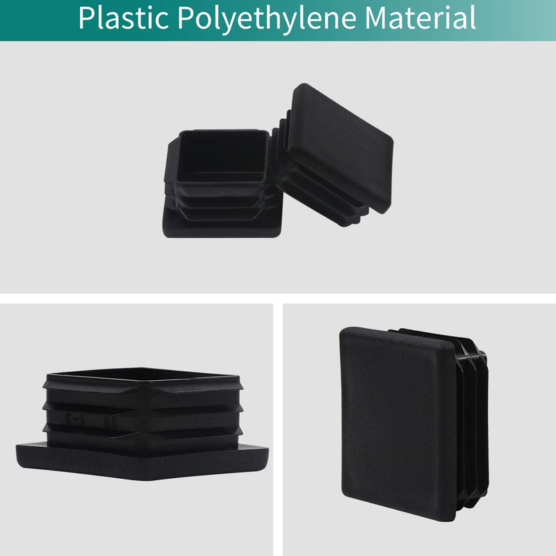 [AUSTRALIA] - 2 2X2 Inch Square Plastic Plug Tubing End Cap 10 Pack, 2" 2"X 2" Black Square Tube End Cap Fence Post Pipe Cover Tubing Insert Chair Glide Finishing Plug 