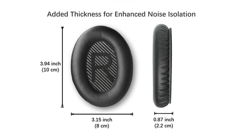 [AUSTRALIA] - Replacement Ear-Pads Cushions for Bose QuietComfort-35 (QC-35) and QuietComfort-35 II (QC-35 II) Over-Ear Headphones (Black) Black 