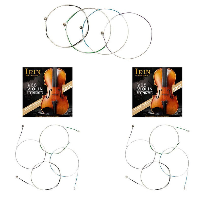 Mowind Violin strings Full Set (G-D-A-E) violin Fiddle String Strings Steel Core Nickel-silver Wound with Nickel-plated Ball End for 4/4 3/4 2/4 1/4 1/8 Violins Universal 3Sets 12pcs