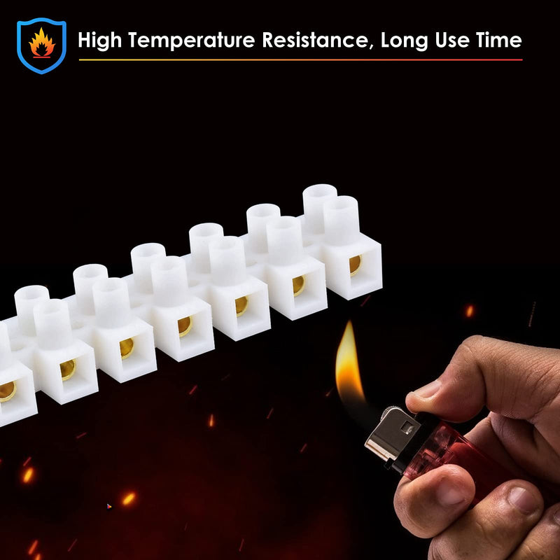 ERKOON Terminal Block, 12-Position Dual Row Terminal Strip Screw Terminal Electric Barrier Block for Small Home Projects and Electrical 10Amp 360V