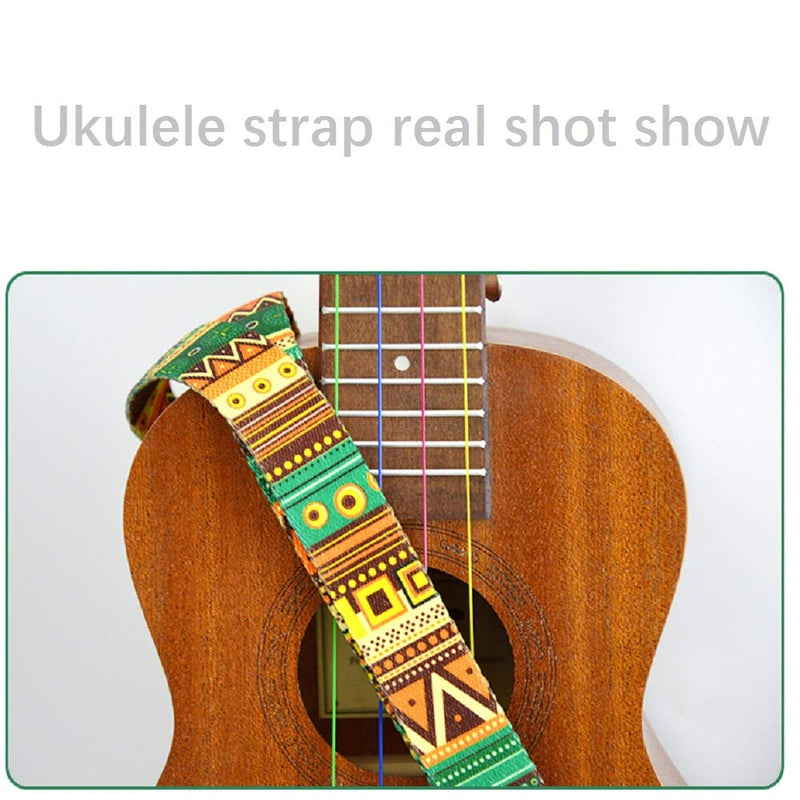 Ukulele Strap-Hawaiian style adjustable neck strap for ukulele with hooks and requires no nails - Treble concert mediant ukulele strap