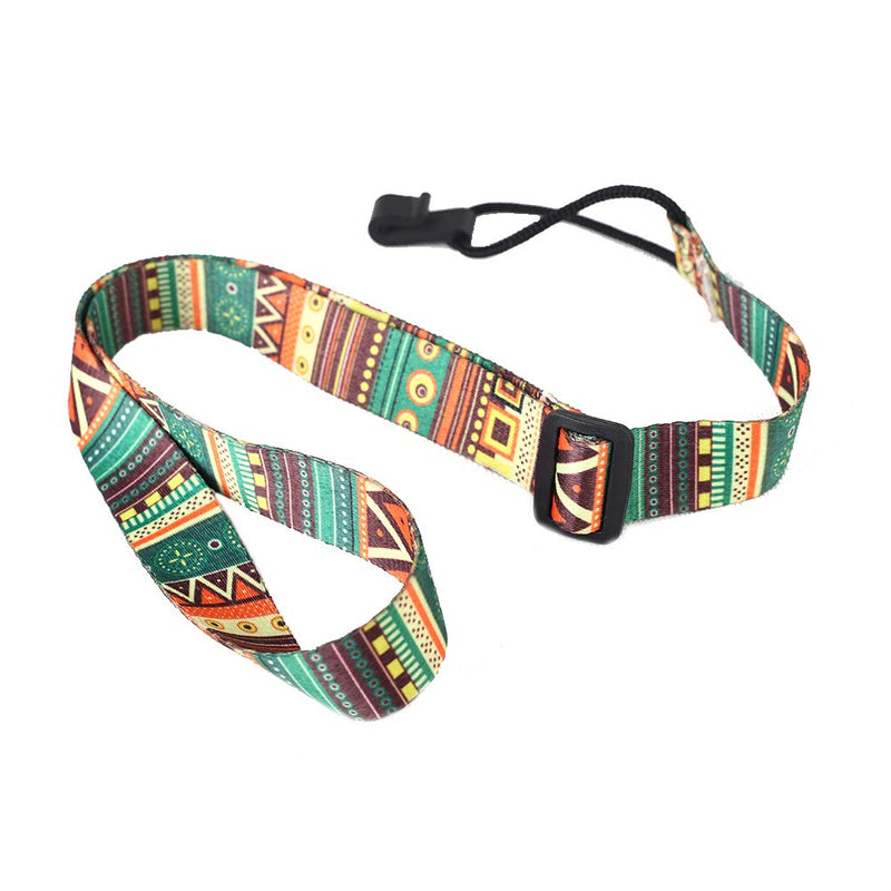 YOLOPARK Retro Ethnic Style Printed Adjustable Ukulele Strap with Hook, Thermal Transfer Ribbon Neck Strap Suitable for 17" 21" 23" 26" Ukulele