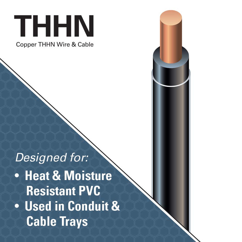 Woods 11587337 50' 12SOL BLK THHN Wire, 12 Guage