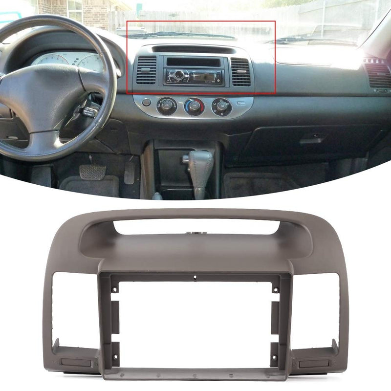 Auto Stereo Panel Bezel, Car ABS Stereo Radio Panel Fascia Plate Frame W/Power Line Fit for Camry 02-05 10in GPS