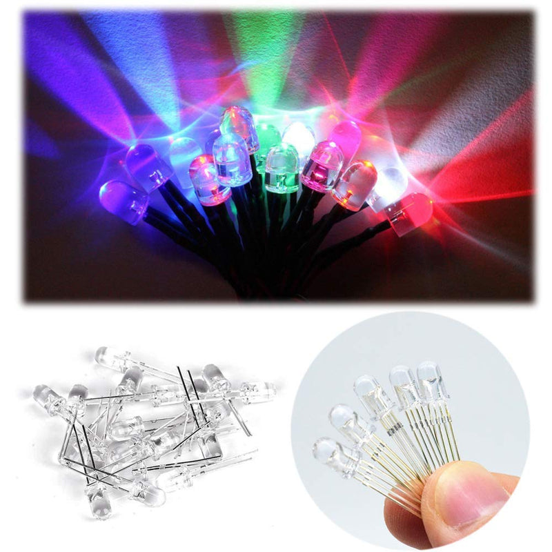 Bestgle 475pcs 3mm and 5mm LED Lights Emitting Diodes Diffused Round LED Lamp Diodes Assortment Kit for Arduino DIY Project - White/Red/Blue/Green/Yellow/UV/RGB