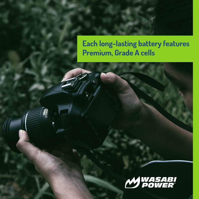 Wasabi Power Battery 2-Pack, Dual Charger for Nikon EN-EL15, EN-EL15b, EN-EL15c & D500, D600, D610, D750, D780, D800, D800E, D810, D810A, D850, D7000, D7100, D7200, D7500, Z5, Z6, Z6II, Z7, Z7II, 1 V1