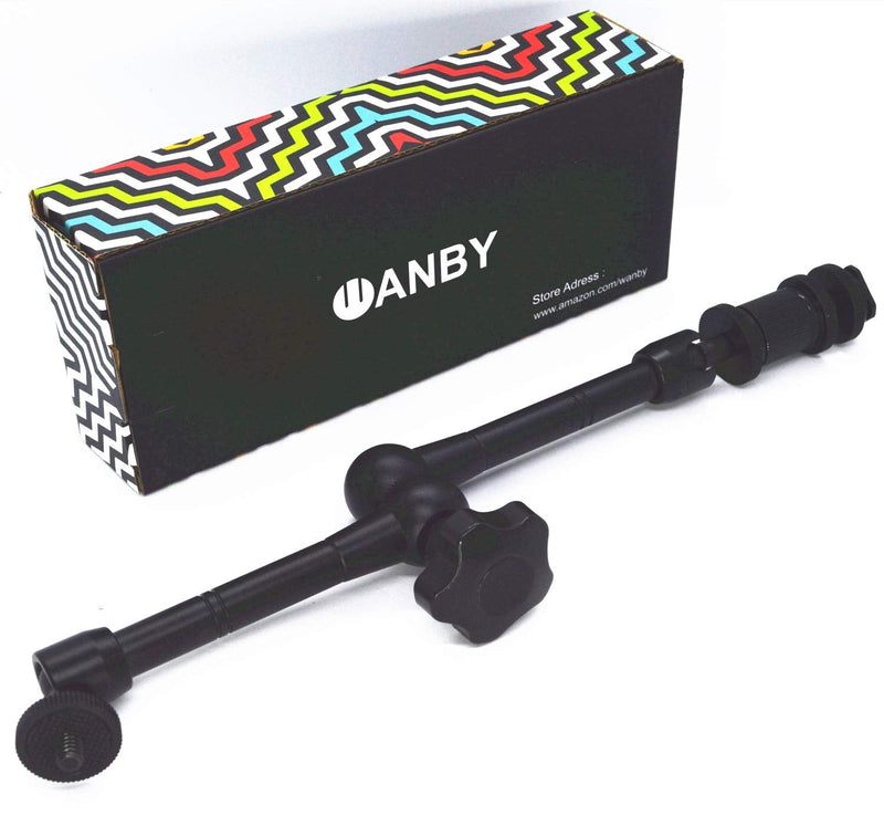 WANBY 11 Inch Articulating Friction Magic Arm Adjustable w/Hot Shoe Mount 1/4'' Tripod Screw for Camera Rig, LCD Monitor, LED Flash Lights (11'Arm)