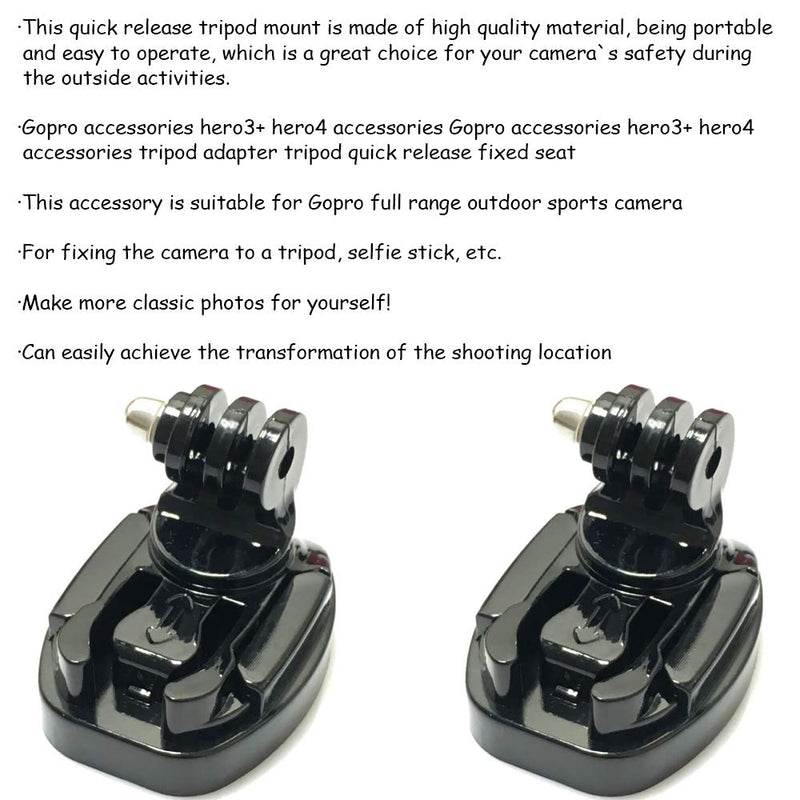 [AUSTRALIA] - Acxico 1Pcs Quick Release Tripod Mount Adapter Camera Fixed Connecter 1/4" Screw for GoPro Hero 5 4 3+ 3 Camera 