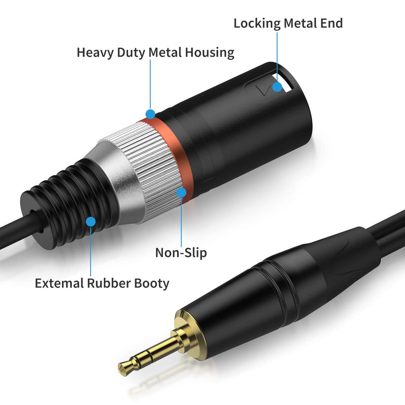 [AUSTRALIA] - Moukey 3.5mm TRS to Dual XLR Male Stereo Cable, 1/8 inch Mini Jack to 2 XLR Male Y Splitter Adapter Cord, 6.56 Feet 