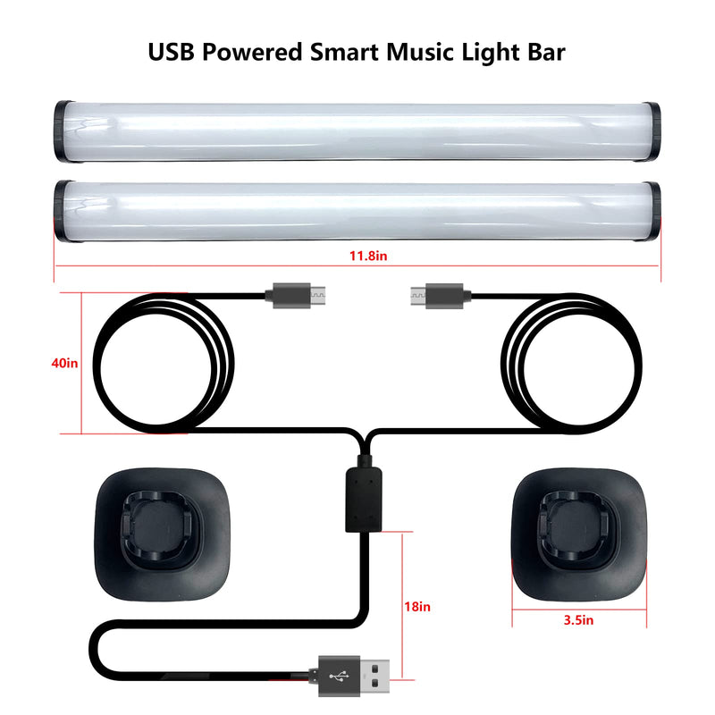 Smart LED Light Bars,GLPE Ambient Backlights That Sync with Music, Gaming Lights are Controlled by Tuya APP via Bluetooth,10 Scene+4 Music Modes, RGB Desk Lights for TV,PC,Room,Party
