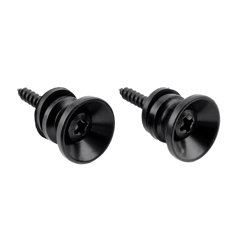 Musiclily Metal Guitar Small Strap Buttons End Pins for Fender Style Acoustic Electric Guitar Bass Ukulele,Black(Pack of 2) Black
