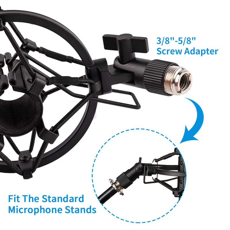 LYRCRO Microphone Shock Mount Holder Clip Mic Anti-Vibration for 22mm-26mm Diameter Dynamic Mic Like Shure SM58 SM57 PAG48 Sennheiser E835 E845 AKG D5S Samson Q7 Q8 Behringer Xm8500